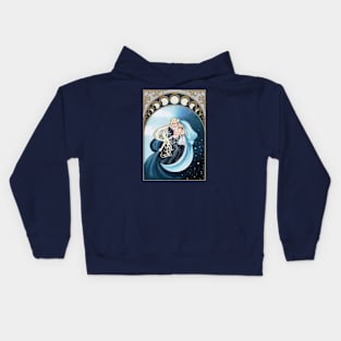 Eclipse - Art Nouveau day/night mythological romance Kids Hoodie